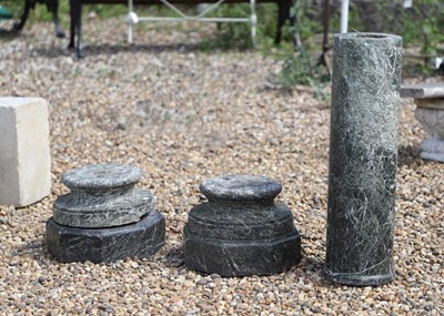 Lot 602 - A green veined marble pedestal