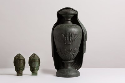 Lot 130 - A large cast iron 'funerary' urn