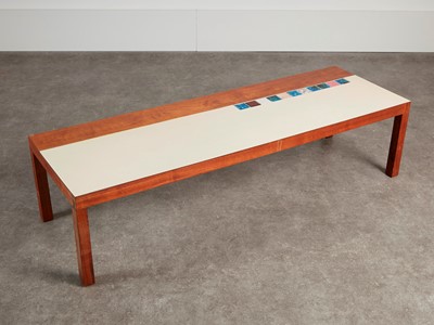 Lot 90 - A walnut, Formica and tile-top coffee table