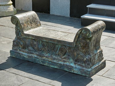 Lot 453 - A cast-bronze bench