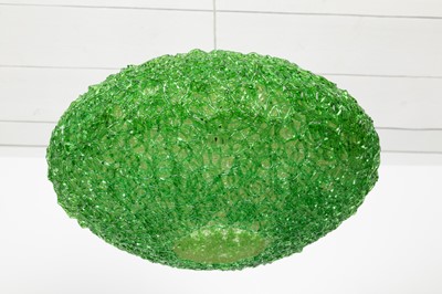 Lot 26 - A green spun resin ceiling light