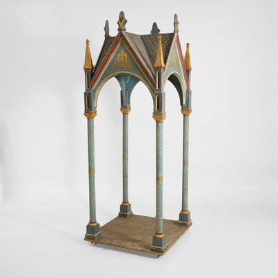 Lot 128 - A large polychromed altarpiece/tabernacle