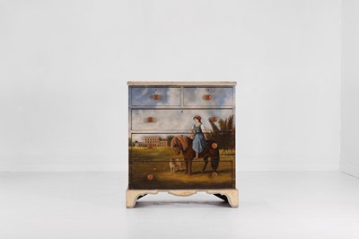 Lot 354 - A small Victorian-style painted pine chest of drawers