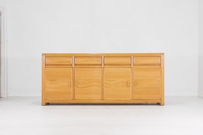 Lot 563 - A rattan faux bamboo sideboard
