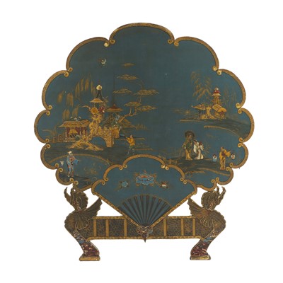 Lot 531 - A painted and lacquered chinoiserie panel