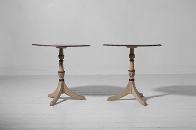 Lot 516 - A pair of painted wooden occasional tables