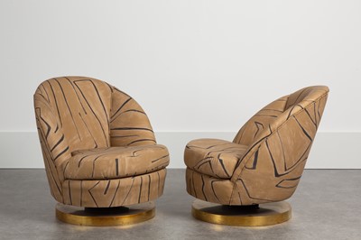 Lot 9 - A pair of upholstered tub chairs