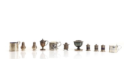 Lot 22 - A collection of silver cruets