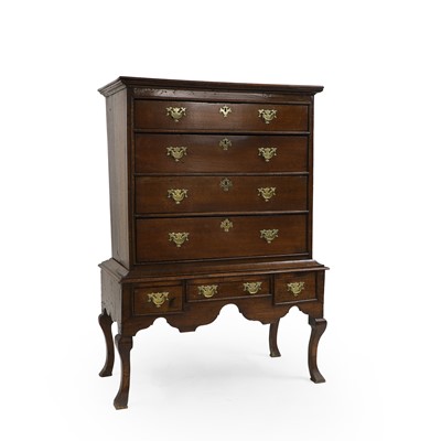 Lot 509 - A George I oak chest on stand