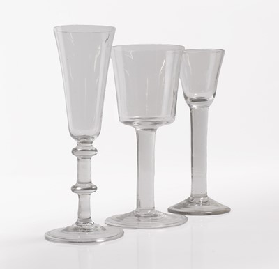 Lot 6 - A group of three plain stem drinking glasses