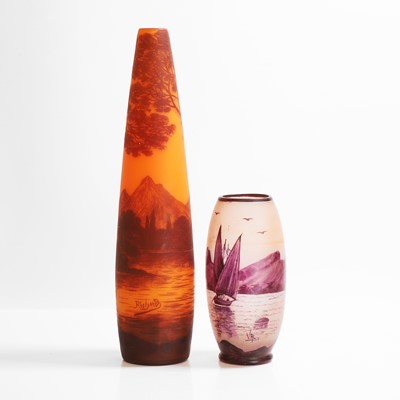 Lot 60 - Two cameo glass vases