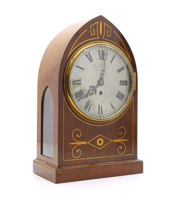 Lot 204 - An Edwardian mahogany and inlaid mantel clock