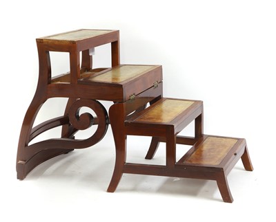 Lot 450 - A mahogany metamorphic library chair/steps