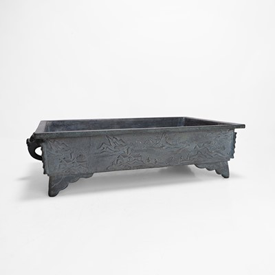 Lot 251 - A Japanese bronze bonsai planter
