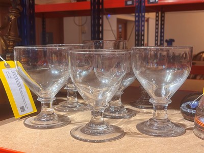Lot 168 - A group of seven plain glass rummers
