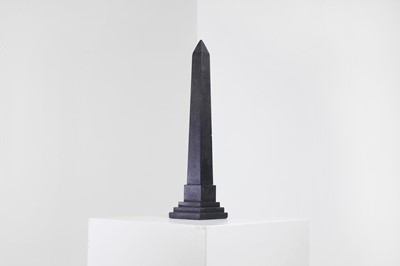 Lot 307 - A large grand tour black stone model of Cleopatra's Needle