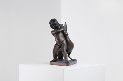 Lot 254 - A bronze figure group after the antique