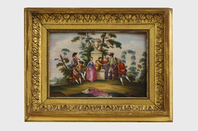 Lot 101 - A painted porcelain plaque