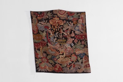 Lot 411 - A gros and petit point needlework panel