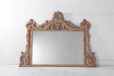 Lot 480 - A rococo carved oak overmantel mirror