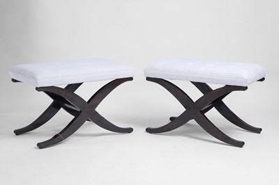 Lot 539 - A pair of contemporary ‘X’ frame stools