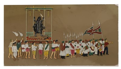 Lot 177 - A large lndian painting on mica