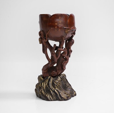 Lot 173 - A Chinese bamboo stem cup