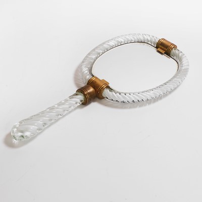 Lot 163 - A Murano glass hand mirror