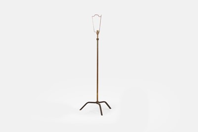 Lot 46 - A brass adjustable standard lamp