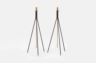 Lot 55 - A pair of metal adjustable floor lamps