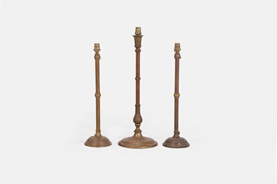 Lot 338 - Three brass table lamps
