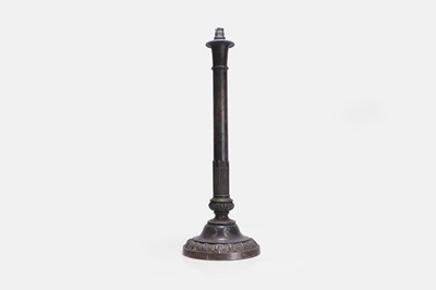 Lot 11 - A silver-plated brass table lamp