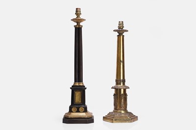 Lot 23 - Two gilt-bronze table lamps