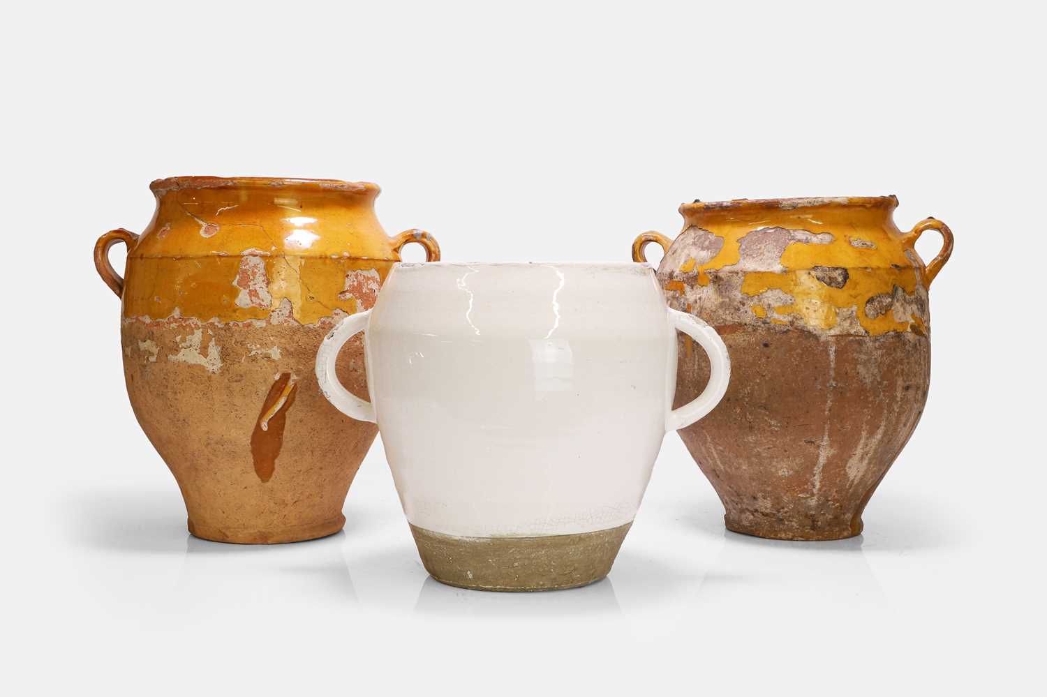 Lot 6 - A group of three glazed stoneware pots
