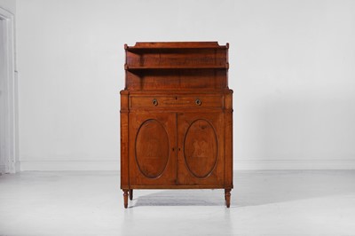 Lot 523 - A George III fruitwood and penwork chiffonier