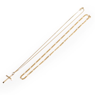 Lot 1203 - Two 9ct gold chains