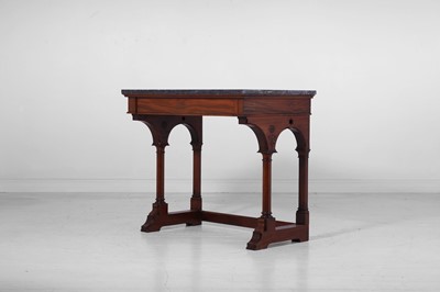 Lot 517 - A mahogany and marble console table