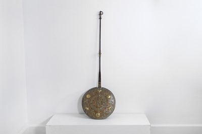 Lot 501 - A brass and iron warming pan