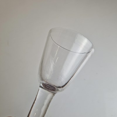 Lot 4 - A group of ten plain stem wine glasses
