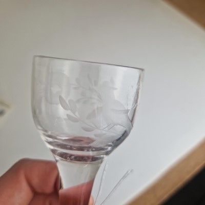 Lot 4 - A group of ten plain stem wine glasses