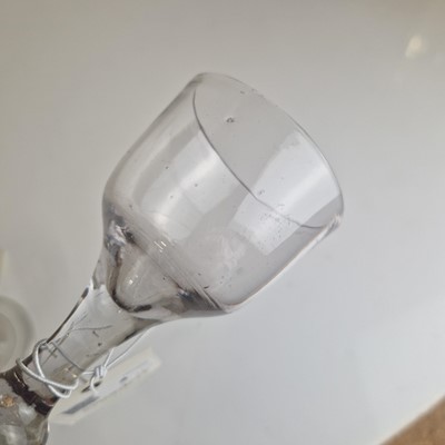 Lot 4 - A group of ten plain stem wine glasses