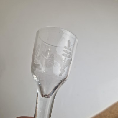 Lot 4 - A group of ten plain stem wine glasses