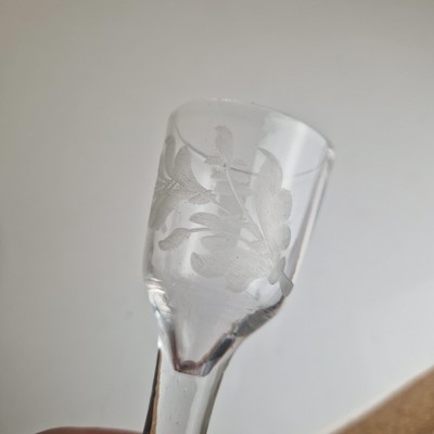 Lot 4 - A group of ten plain stem wine glasses