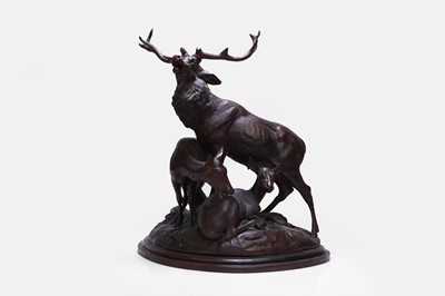 Lot 118 - A Black Forest carved animal group