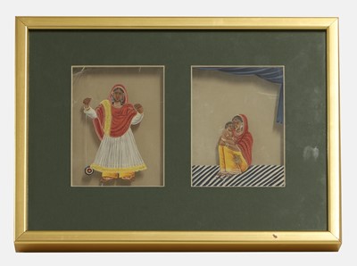 Lot 266 - Nine Indian paintings on mica of local tradesmen and women