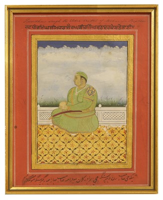 Lot 245 - An Indian seated portrait of Randheer Singh of Bharatpur (r. 1805–1823)