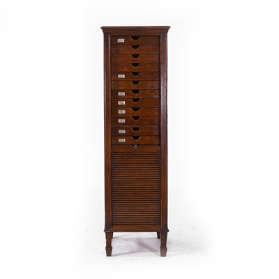 Lot 12 - A set of oak filing drawers