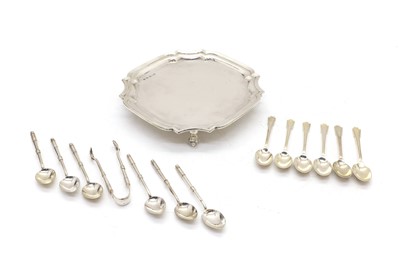Lot 8 - A silver card tray