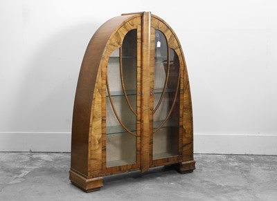 Lot 529 - An Art Deco walnut display cabinet