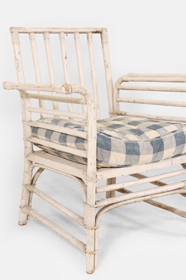 Lot 7 - A pair of painted bamboo armchairs